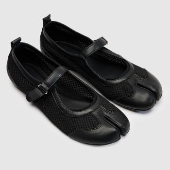 schuh Black Mona Mesh Sneakerina Womens Flats