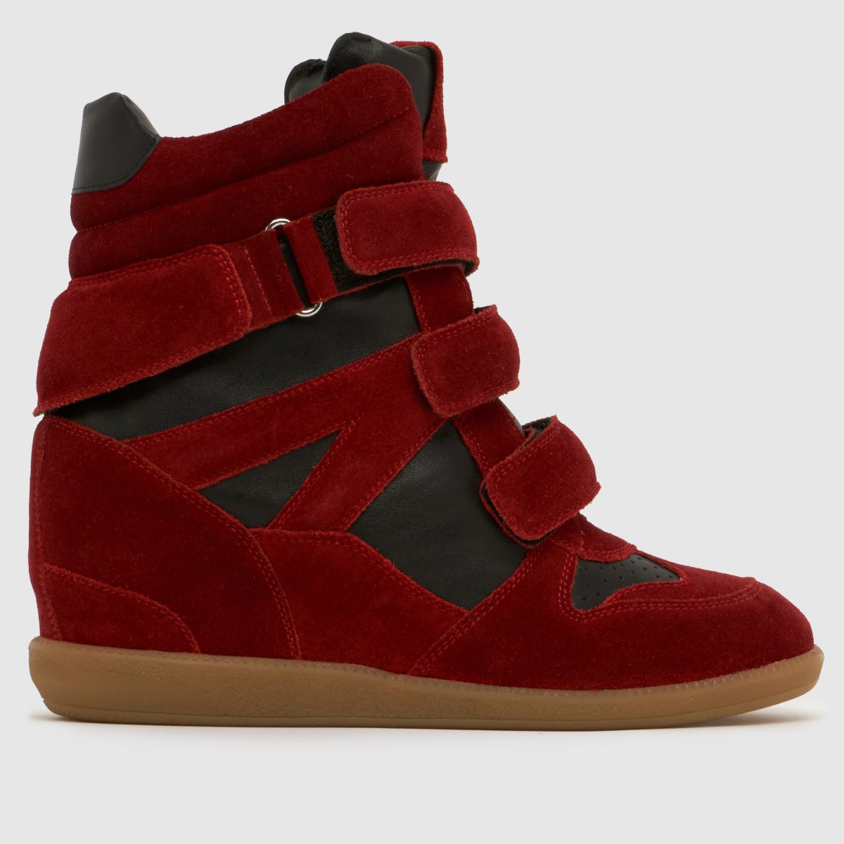 schuh Maxine Suede Wedge in Black & Red schuh Maxine Suede Wedge