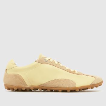 schuh Yellow Milan Leather Slim Sole Womens Trainers