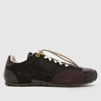 schuh Brown Montana Leather Trainer Womens Trainers