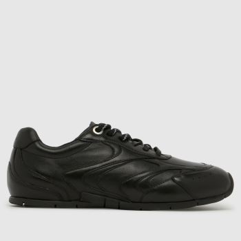 schuh Black Mindy Leather Lace Up Womens Trainers