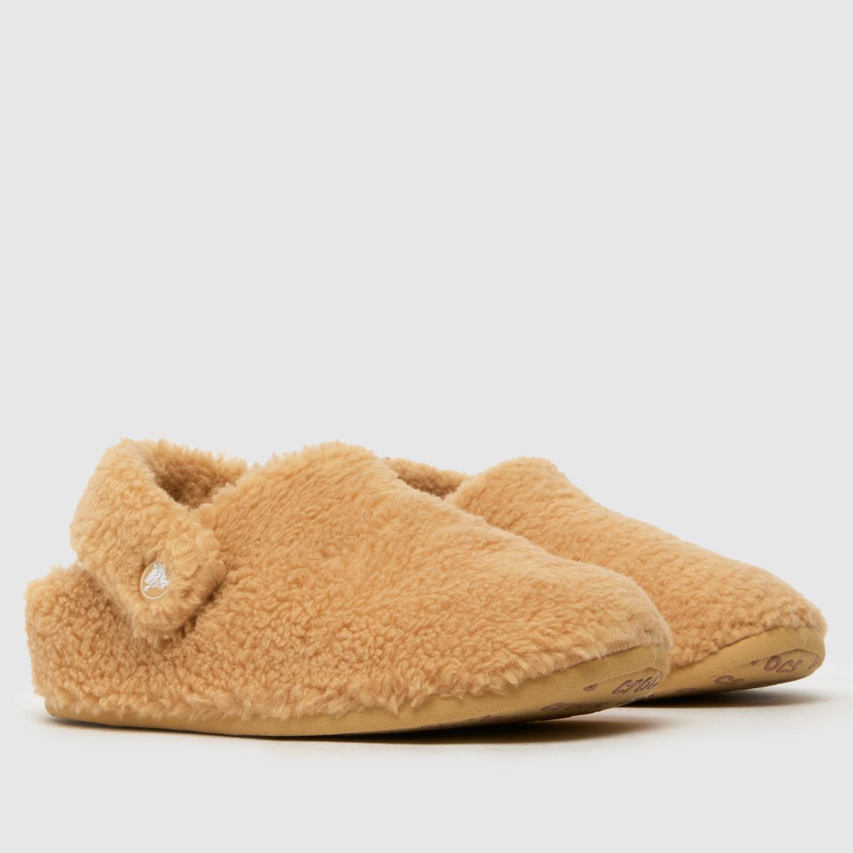 Kids Junior Gold Crocs Classic Cozzzy Slippers schuh