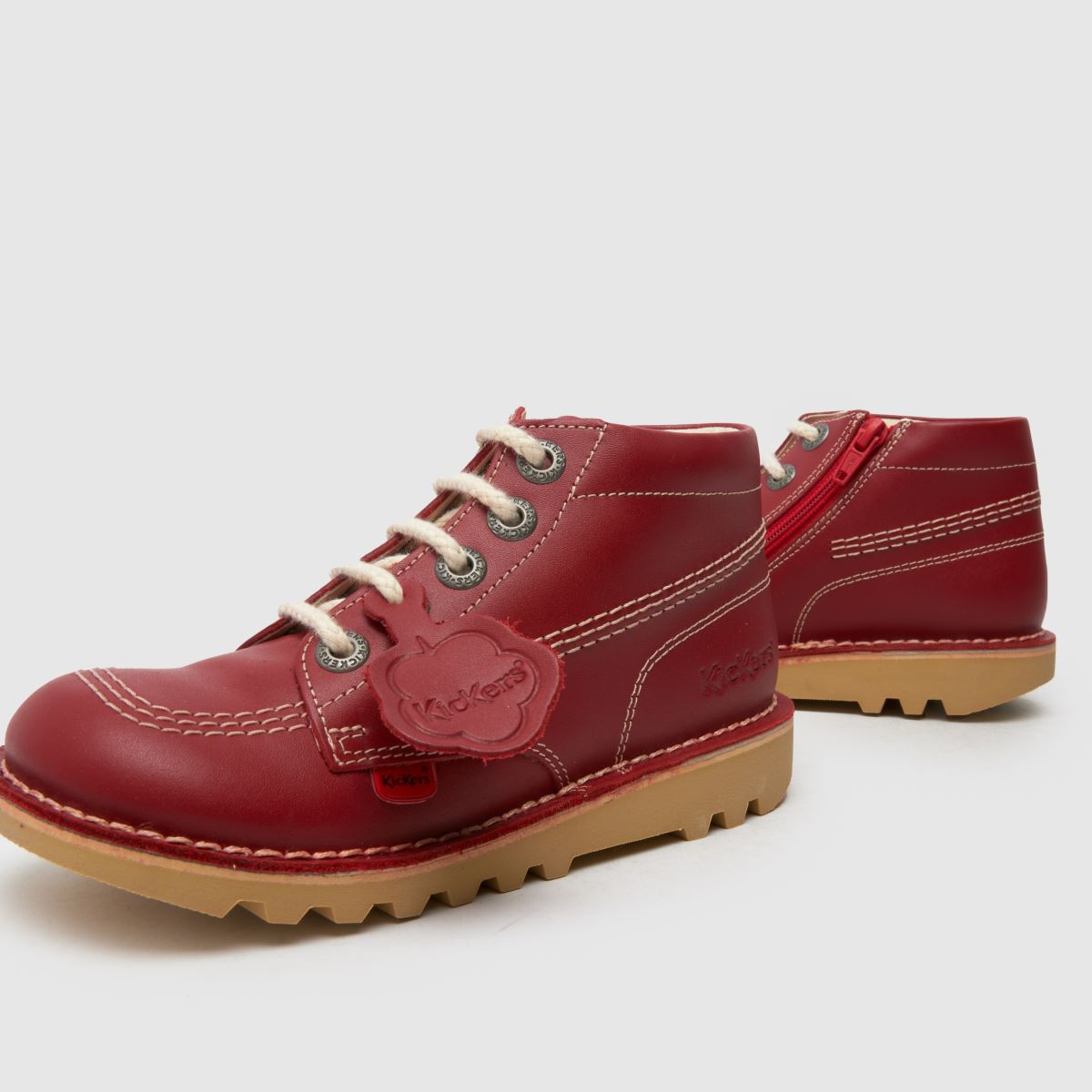 Kickers Kick Hi Zip Junior in Red Kickers Kick Hi Zip 4