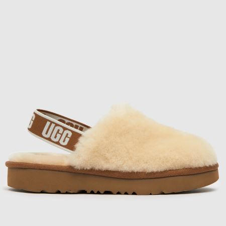 Kids Youth Natural UGG Fluff Yeah Clog Shoes | schuh