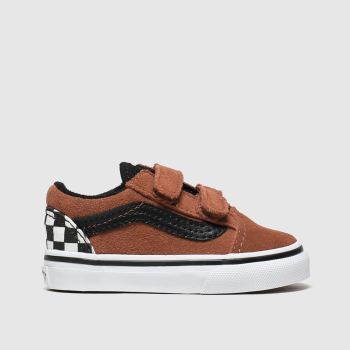 vans brown & black old skool v trainers toddler vans brown & black old skool v trainers toddler