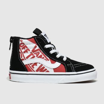 vans black & red sk8-hi zip trainers toddler vans black & red sk8-hi zip trainers toddler