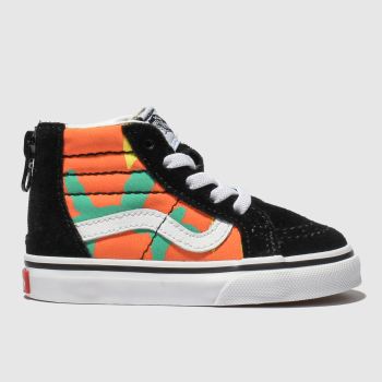 vans black & orange sk8-hi zip pop camo trainers toddler vans black & orange sk8-hi zip pop camo trainers toddler