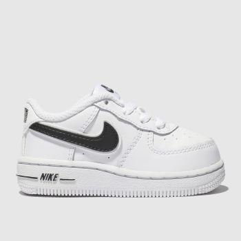 nike white & black air force 1-3 trainers toddler nike white & black air force 1-3 trainers toddler
