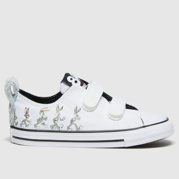 Converse white & grey 2v lo bugs 80th trainers toddler Converse white & grey 2v lo bugs 80th trainers toddler