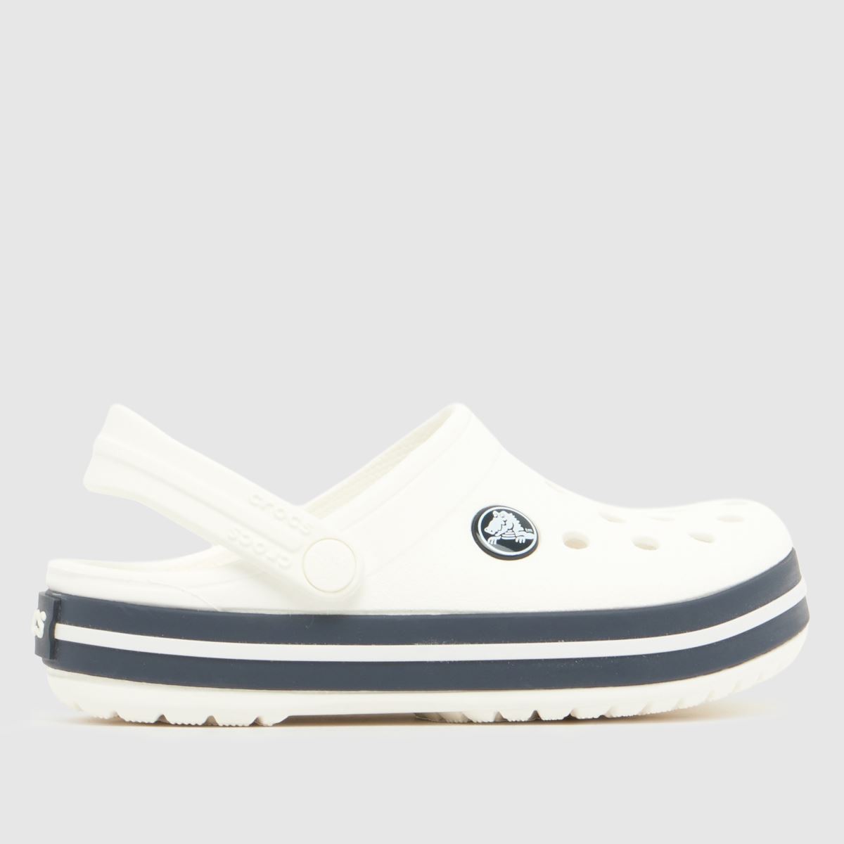 Crocs White & Navy Crocband Clog Toddler Sandals