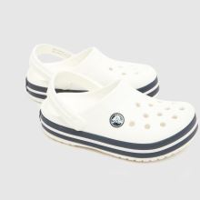 Crocs Crocband Clog Toddler in White & Navy Crocs Crocband Clog,3 of 4