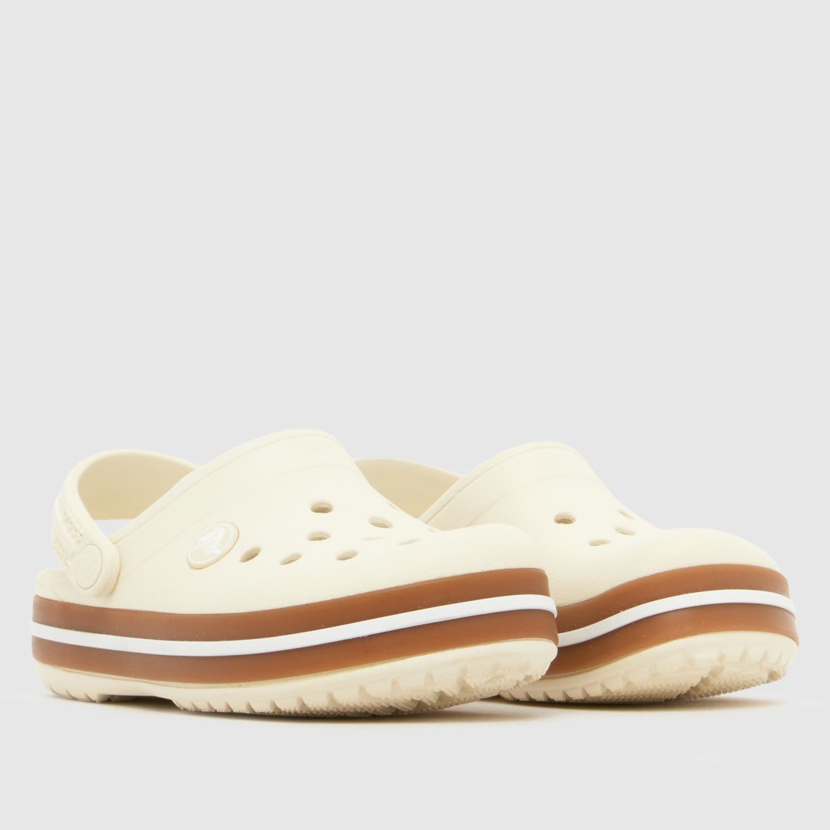 Crocs Crocband Clog Toddler in White & Brown Crocs Crocband Clog 1