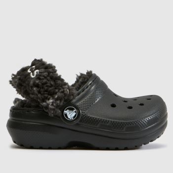 Crocs Black Classic Fleece Lined Clog Toddler