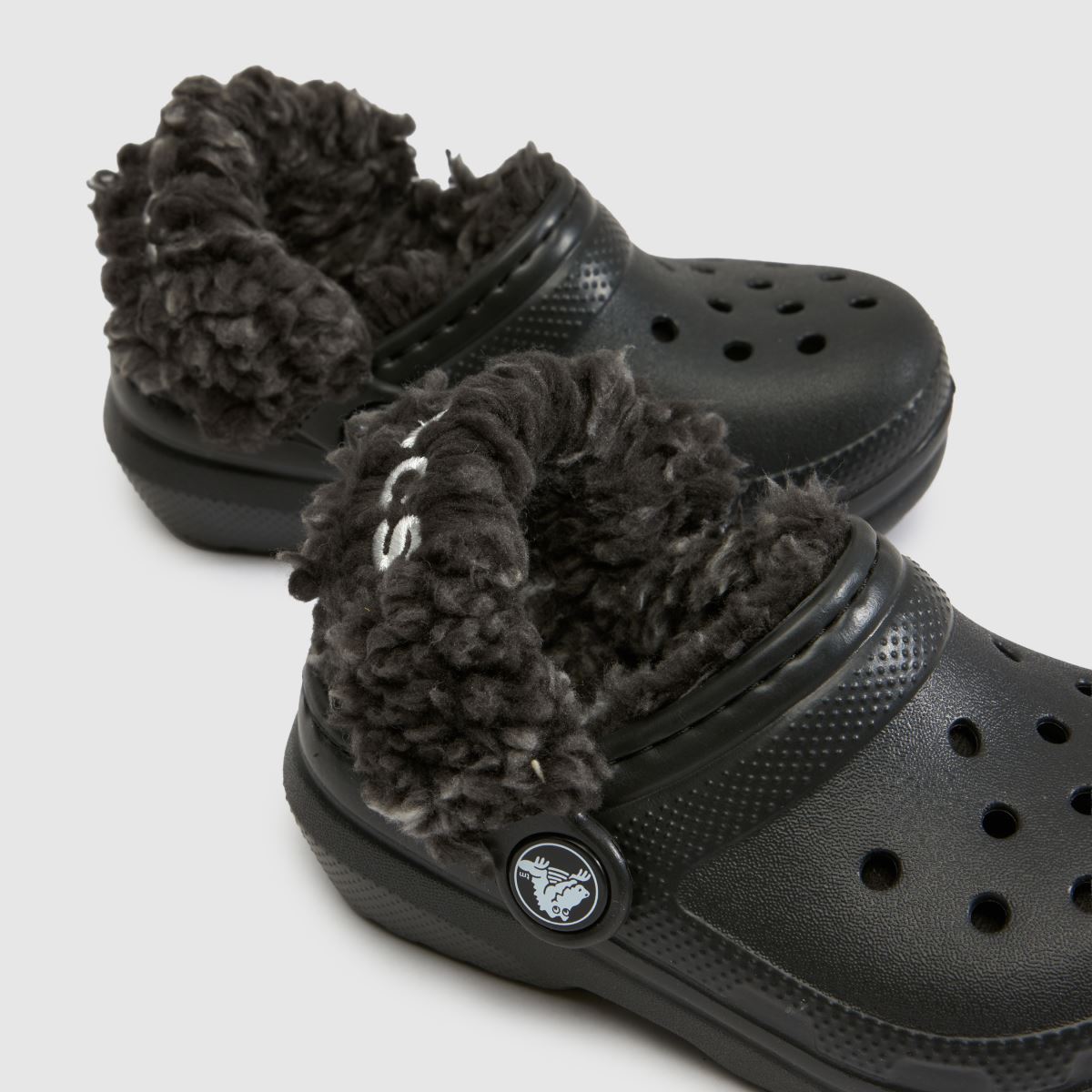 Crocs Classic Fleece Lined Clog Toddler in Black Crocs Classic Fleece Lined Clog 7