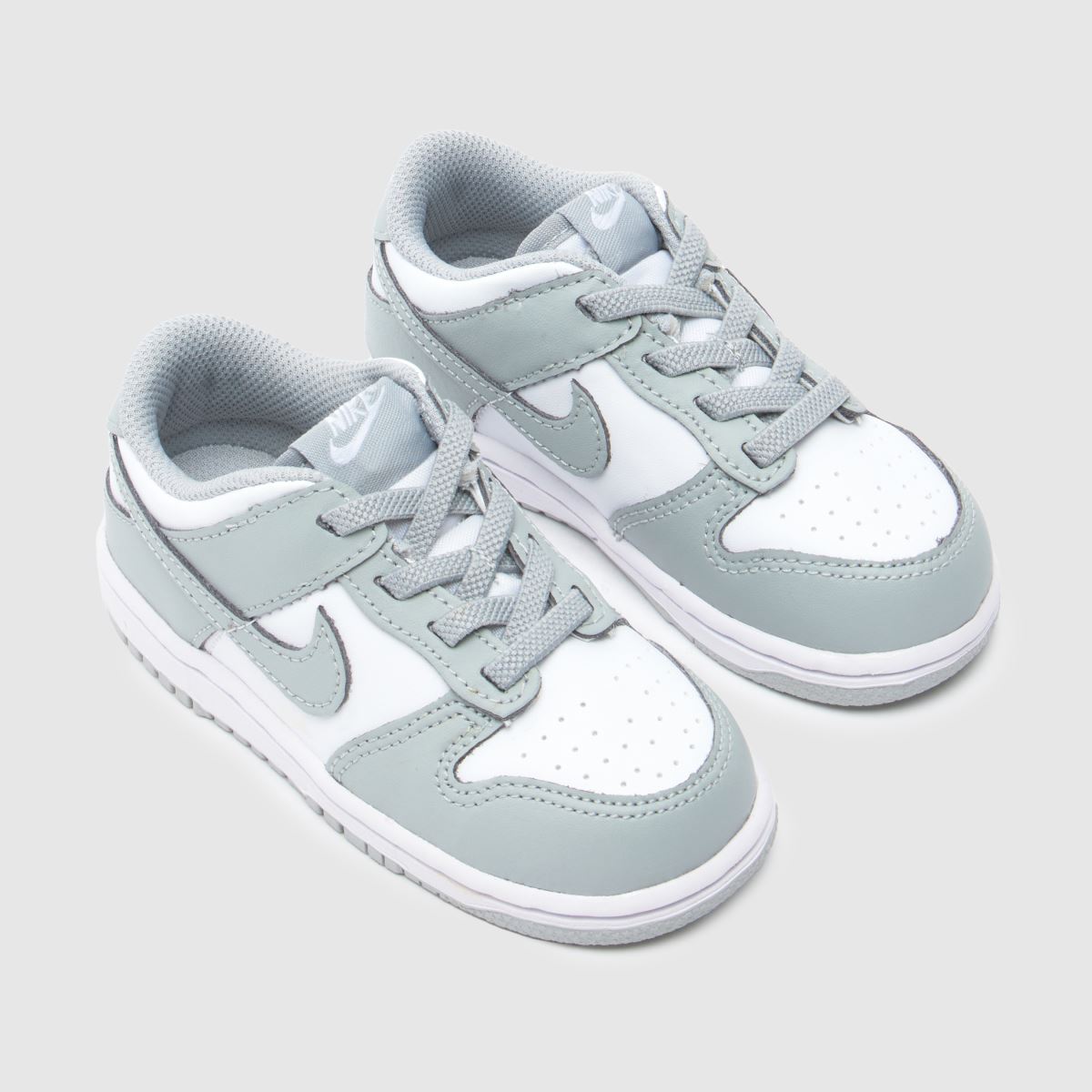 Kids Toddler White grey Nike Dunk Low Trainers schuh