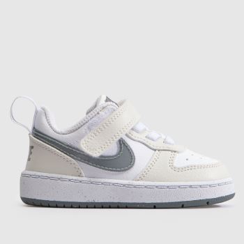 Nike White & grey Court Borough Low Toddler