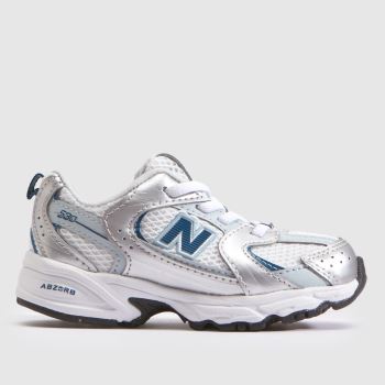 New Balance White & Blue 530 Toddler