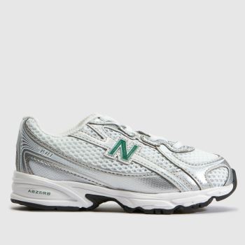 New Balance White & Green 740 Toddler