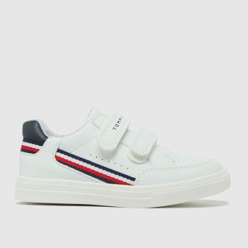 Tommy Hilfiger white & navy low cut velcro sneaker trainers toddler Tommy Hilfiger white & navy low cut velcro sneaker trainers toddler