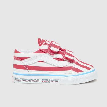 Vans white & red old skool v wheres waldo trainers toddler Vans white & red old skool v wheres waldo trainers toddler