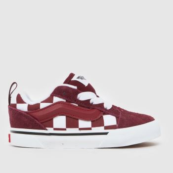 Vans White & Burgundy Knu Skool Toddler