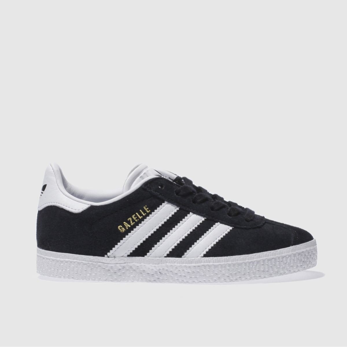schuh adidas Black/White Gazelle Junior Trainers, Size: 1