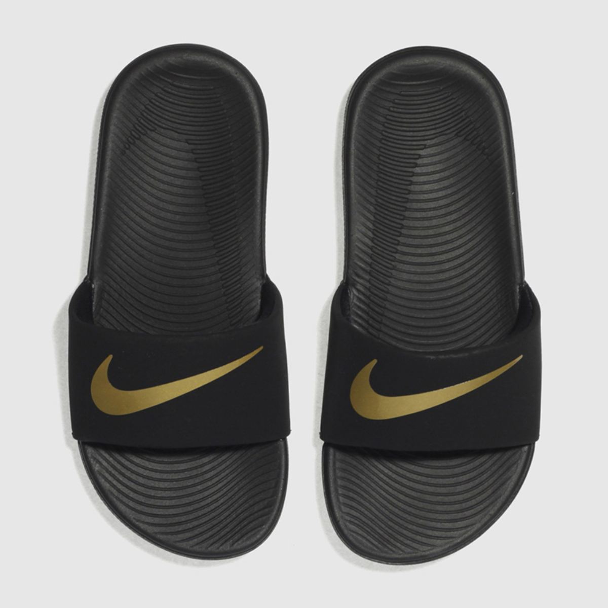 Black and yellow nike slides on sale