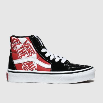 vans black & red sk8-hi zip trainers junior vans black & red sk8-hi zip trainers junior