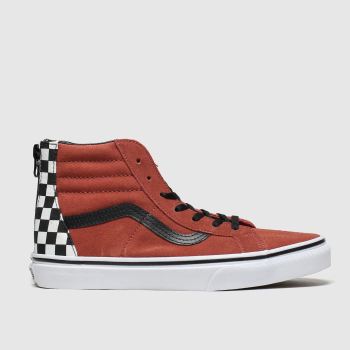 vans brown & black sk8-hi zip trainers junior vans brown & black sk8-hi zip trainers junior