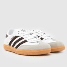 adidas Samba OG Junior in White & Brown adidas Samba OG,2 of 4