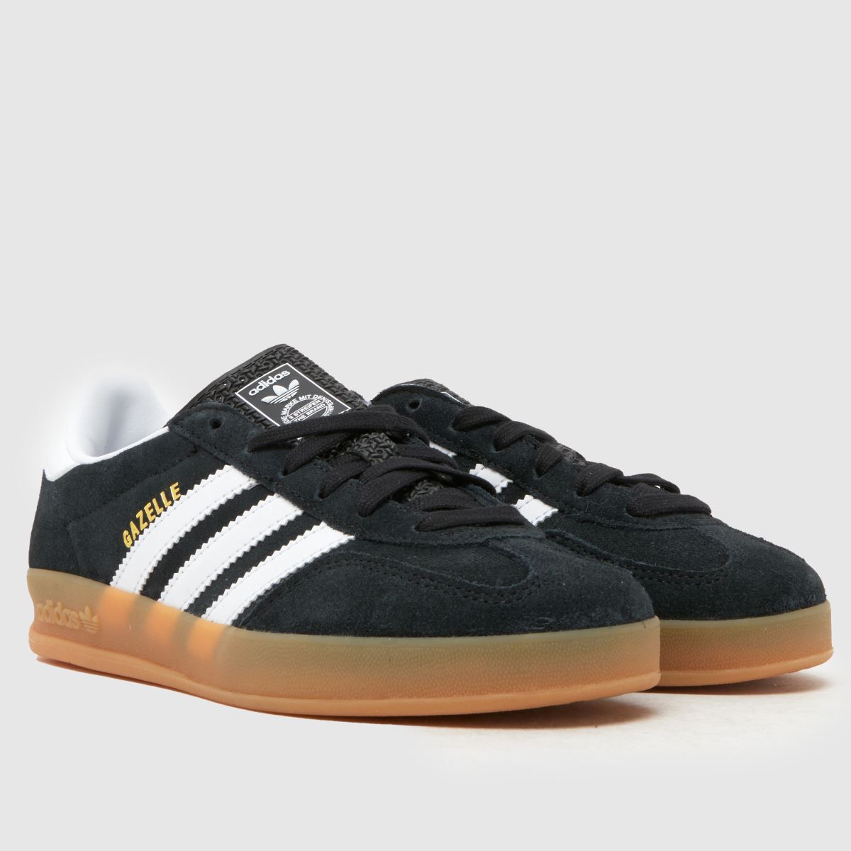 Kids Junior Black & White adidas Gazelle Indoor Trainers | schuh