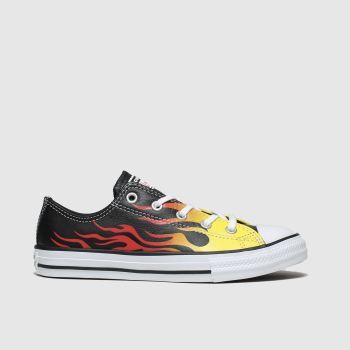 converse black & orange all star lo flame trainers junior converse black & orange all star lo flame trainers junior