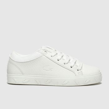 white lacoste trainers junior