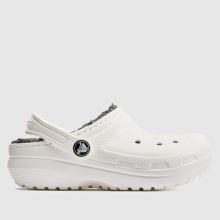 Crocs Classic Lined Clog Junior in White & grey Crocs Classic Lined Clog,1 of 4