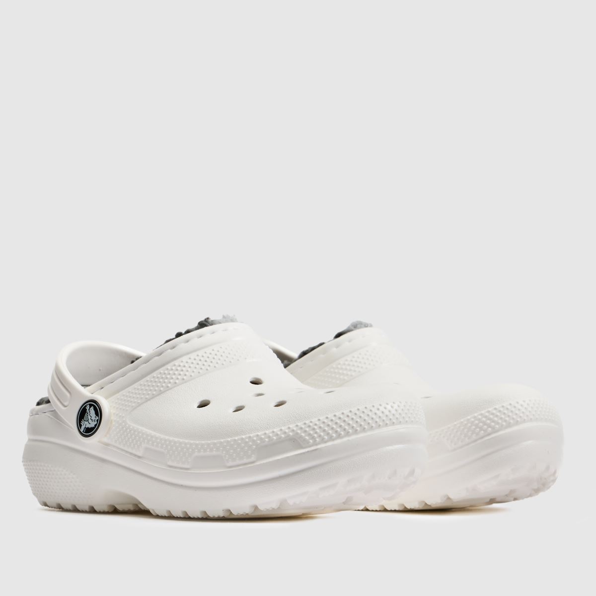 Crocs Classic Lined Clog Junior in White & grey Crocs Classic Lined Clog 1