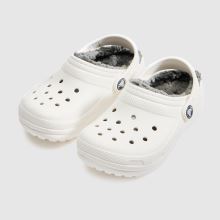 Crocs Classic Lined Clog Junior in White & grey Crocs Classic Lined Clog,3 of 4