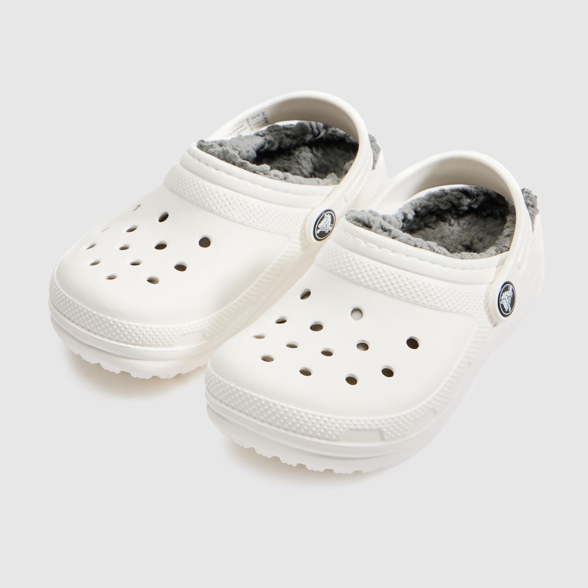Crocs Classic Lined Clog Junior in White & grey Crocs Classic Lined Clog 4