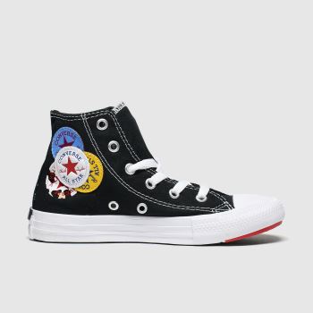 converse black & white hi logo play trainers junior converse black & white hi logo play trainers junior
