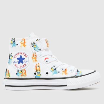 Converse White Multi X Bluey All Sar Hi 1V Junior