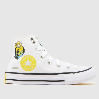 Converse White & Yellow All Star Hi 1V Minions Junior