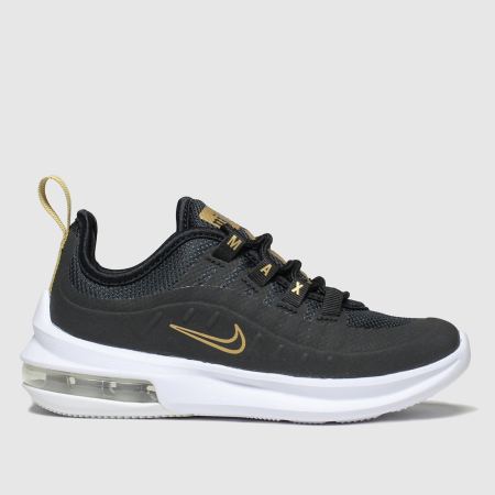 nike black & gold air max axis trainers junior nike black & gold air max axis trainers junior