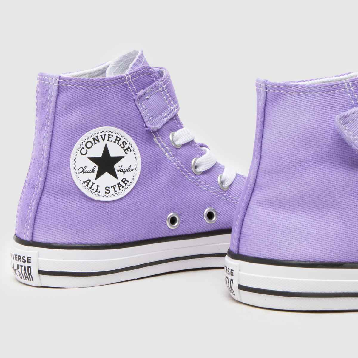 Kids Junior Purple Converse All Star Hi 1V Trainers schuh