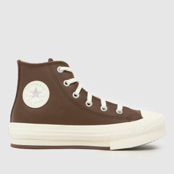 Converse Dark Brown All Star EVA Lift Hi Junior