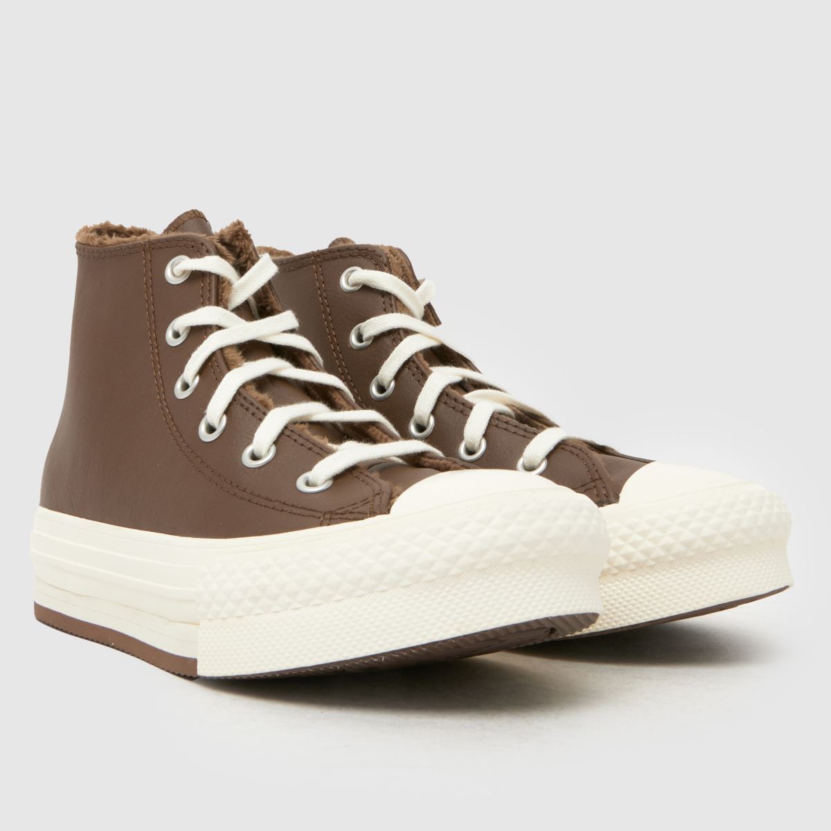 Converse All Star EVA Lift Hi Junior in Dark Brown Converse All Star EVA Lift Hi 1