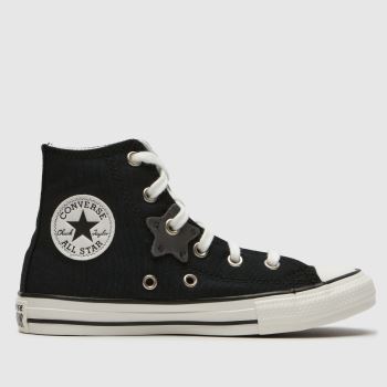 Converse Black & White All Star Hi Charms Junior
