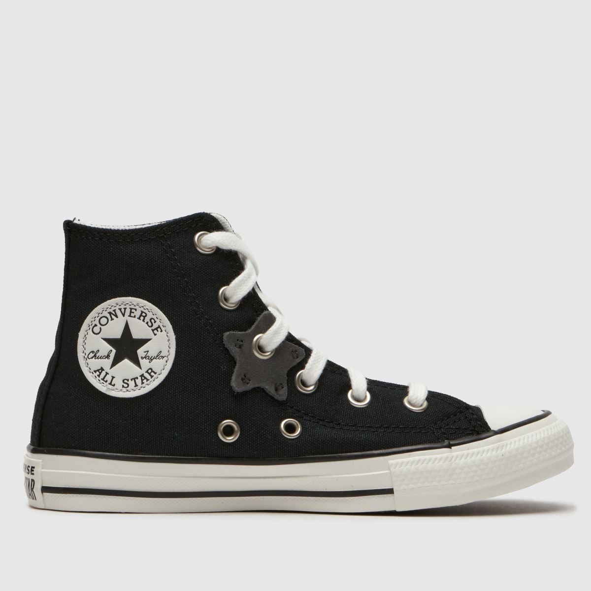 Converse All Star Hi Charms Junior in Black & White Converse All Star Hi Charms