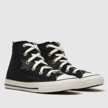 Converse All Star Hi Charms Junior in Black & White Converse All Star Hi Charms,2 of 4