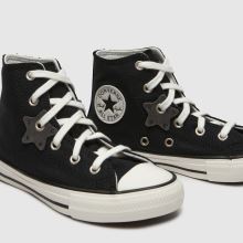 Converse All Star Hi Charms Junior in Black & White Converse All Star Hi Charms,3 of 4