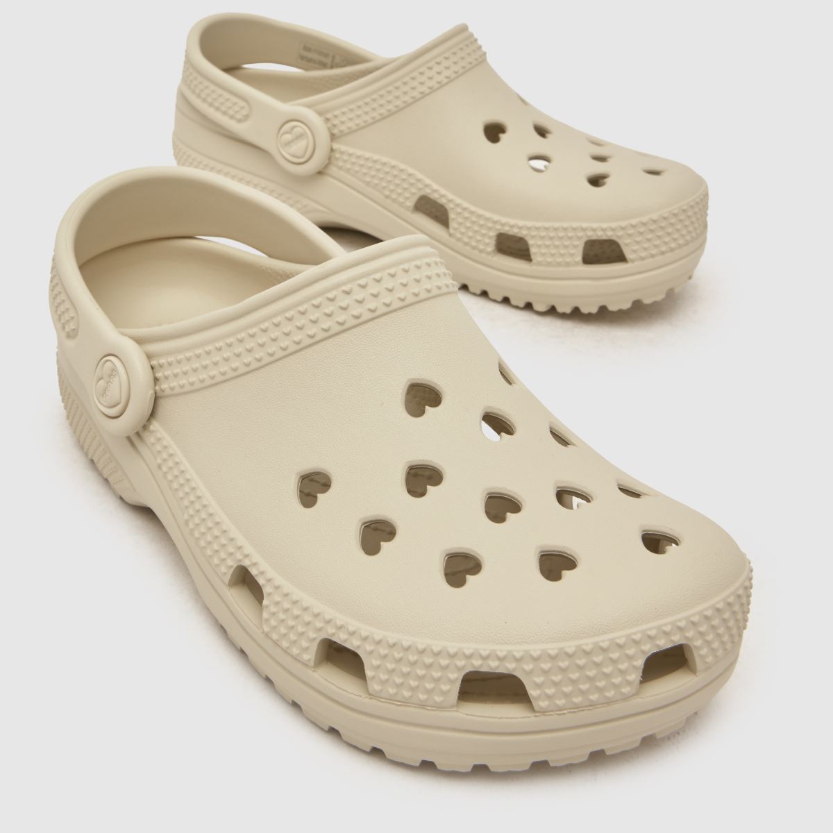 Crocs Classic Hearts Cut Out Clog Junior in Beige Crocs Classic Hearts Cut Out Clog 4