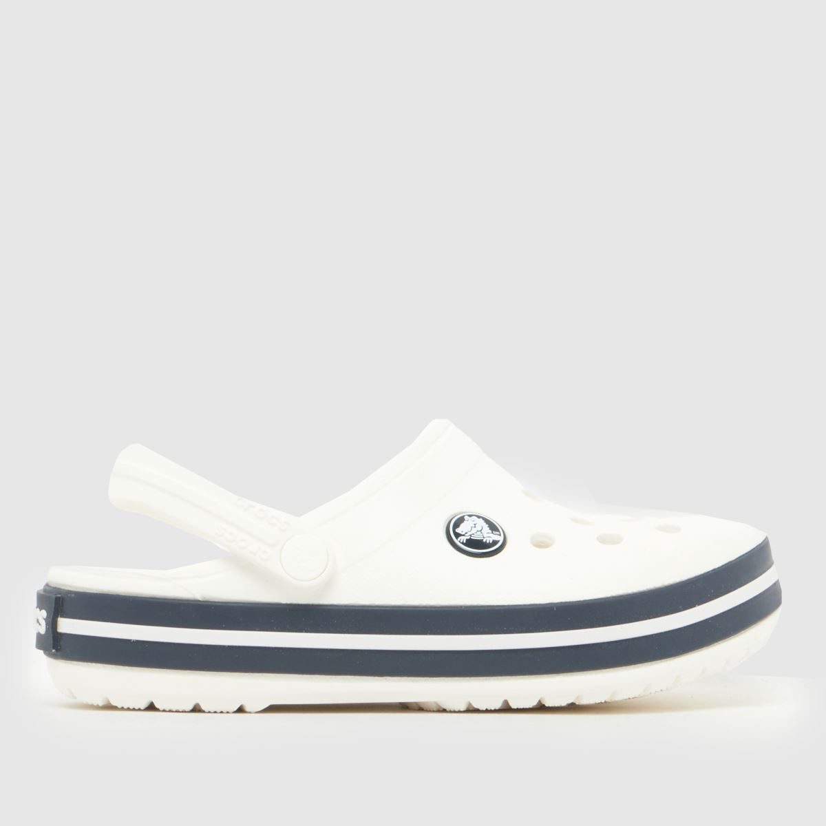 Crocs White & Navy Crocband Clog Junior Sandals